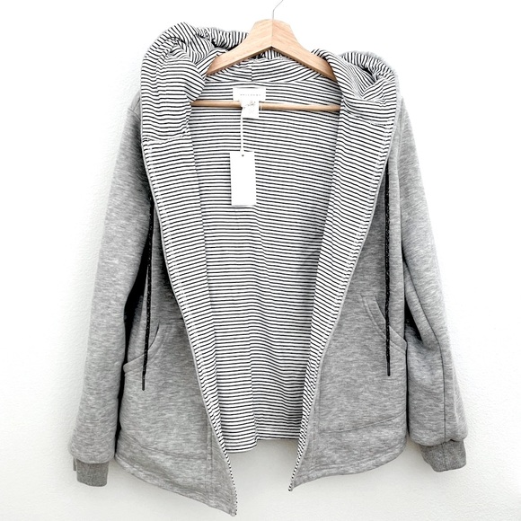 MELLODAY CONTRASTING SOFT HOODIE JACKET - Picture 1 of 6